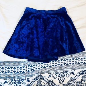 Fun blue velvet skirt